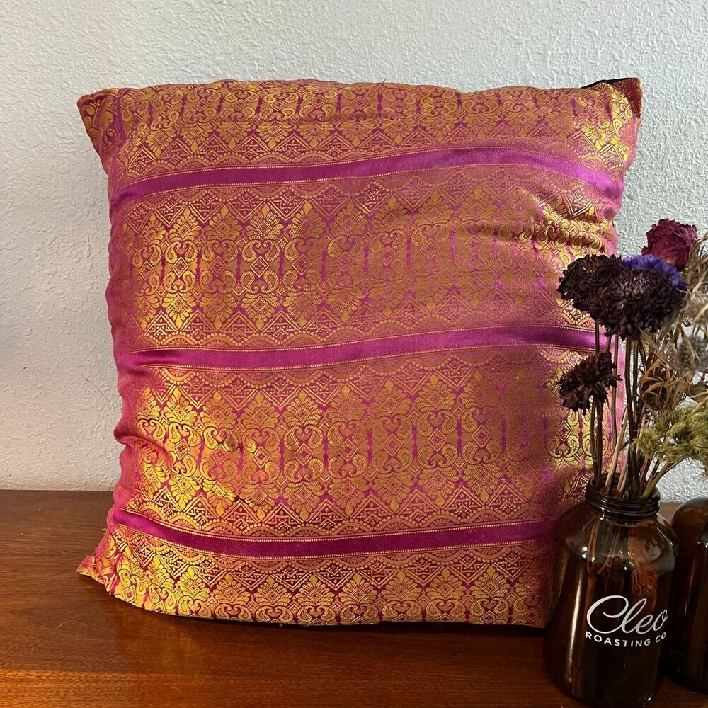 Large Square Pillows, Pink Gold, Floor Pouf, 20" x 20" inch